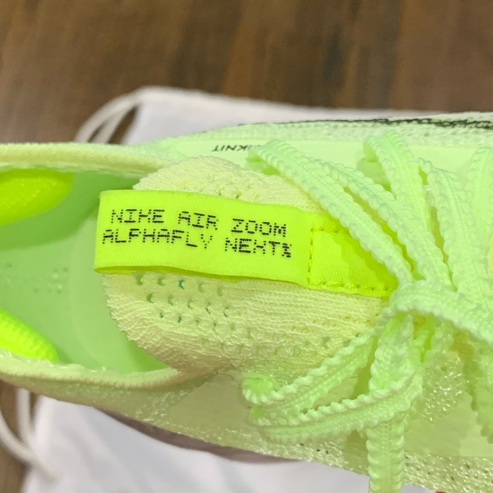 New Nike Air Zoom Alphafly Next% Barely Volt/Black-Hyper Orange Women’s US 5.5 - Picture 12 of 14